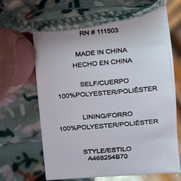 AS U Wish Women's Floral Mini Dress Long Sleeve  Ruffle Hem Sage L NWT - Picture 11 of 13